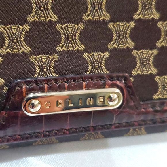 🇮🇹Celine Canvas/Crocodile Leather Long Wallet 🤎🤎🤎 - Picture 4 of 16